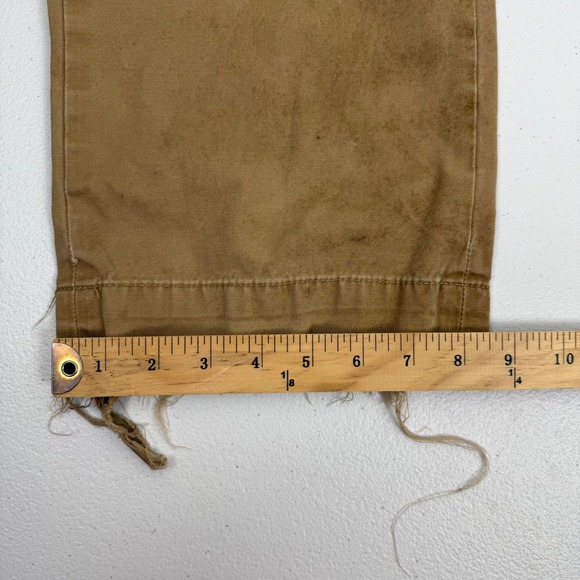 Polo Ralph Lauren Distressed Chino Pants Tan Khaki Mens 33x32 Patch Work RN41381 - Picture 8 of 14